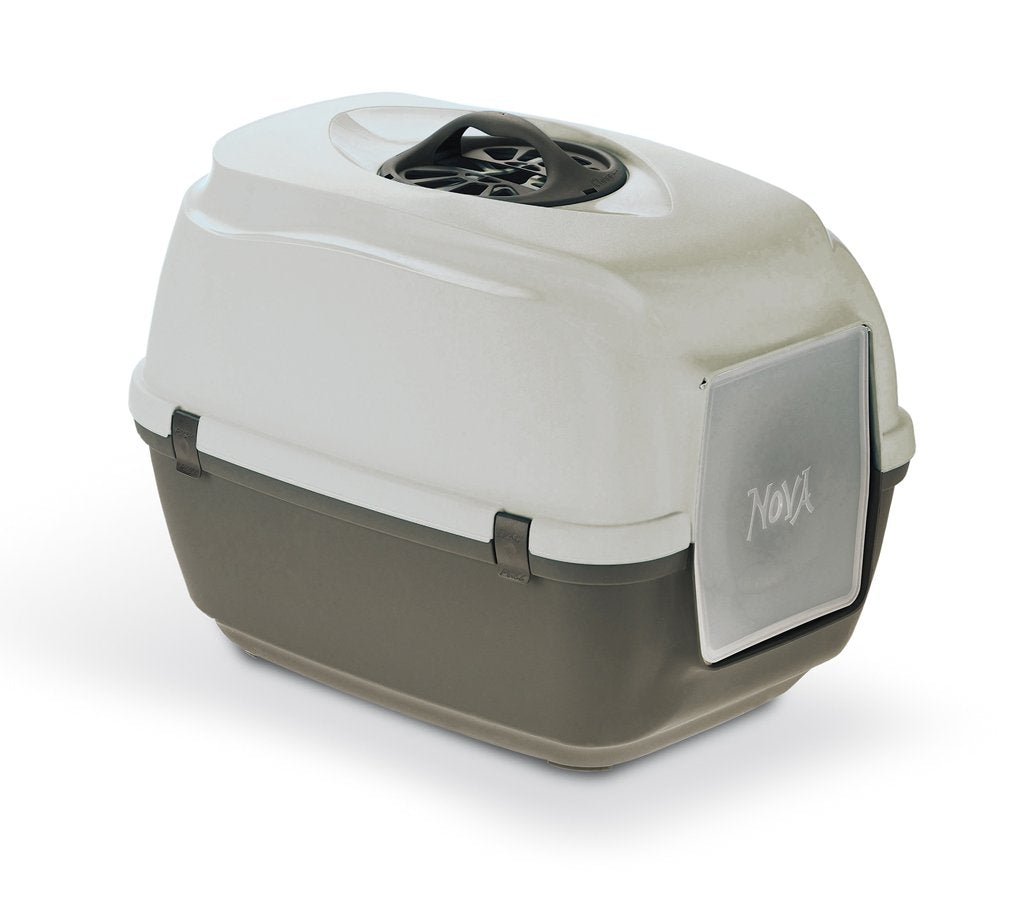 Nova kattetoilet m/kulfilter & Vega kattegrusskovl (lysegrå/brun)