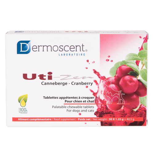 Uti-Zen® tranebærpulver i tabletter, til hund og kat