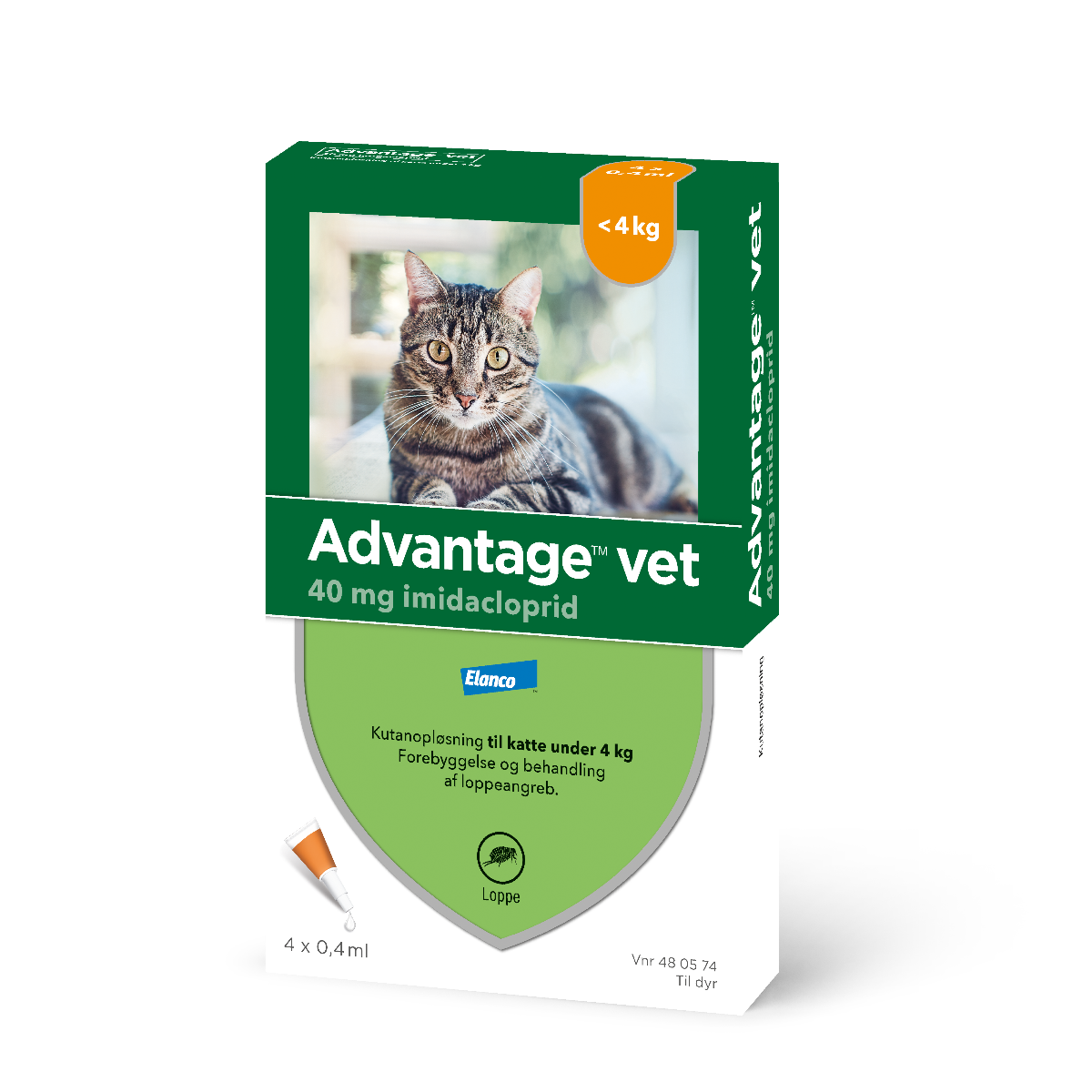 Advantage vet. til katte under 4 kg.