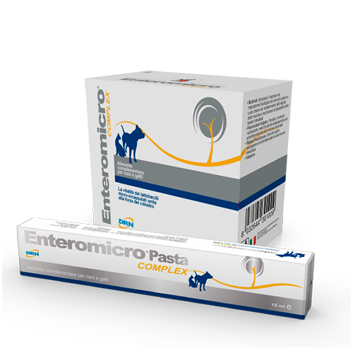 Enteromicro Complex er et tilskudsfoder til hund og kat med blandt andet præ- og probiotika
