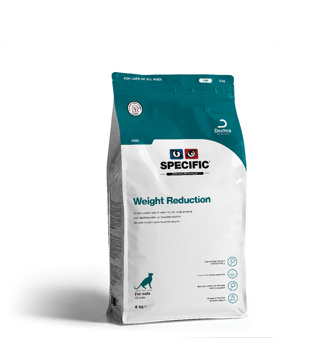 SPECIFIC FRD er velsmagende og af høj kvalitet. FRD Weight Reduction er velegnet til overvægtige katte i alle aldre.