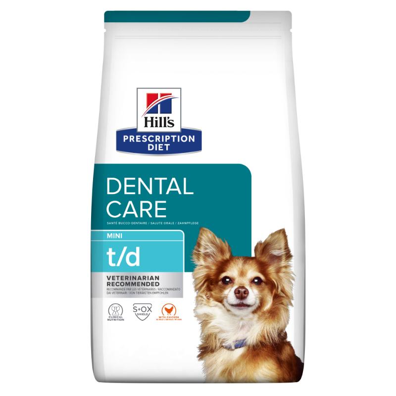 Hill's Prescription Diet t/d Dental Care Mini tørfoder til hunde, 3 kg.