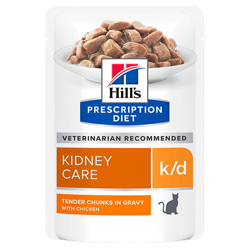 Hill's Prescription Diet k/d Kidney Care, vådfoder til katte, 12x85 g