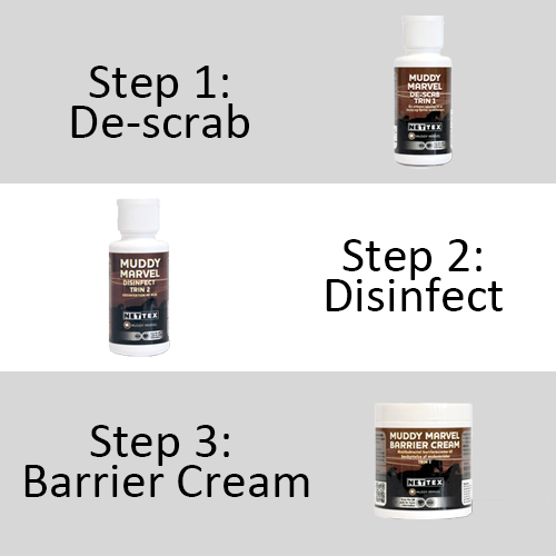 Muddy Marvel mod muk ved heste. 3 trin