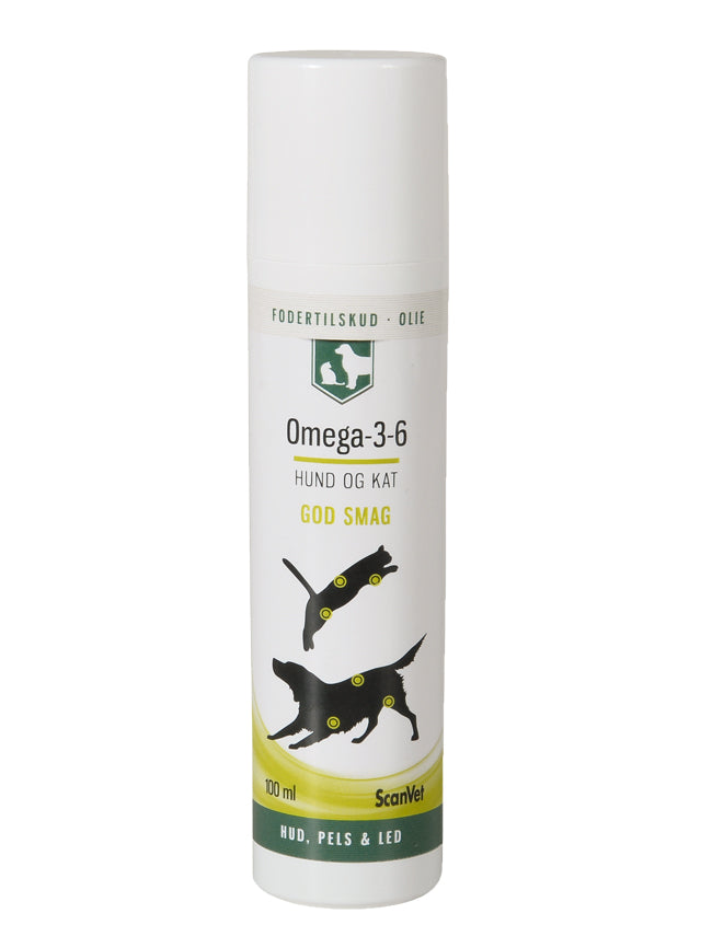 Omega-3-6 olie, 100ml | For at styrke hud, pels og led hos hund og kat
