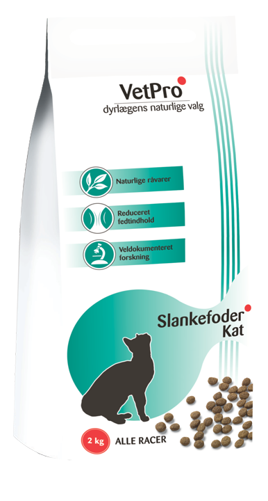 VetPro Slankefoder til overvægtige katte, 8 kg. VetPro slankefoder til katte er kvalitetsfoder til overvægtige katte. Slankefoderet har et højt fiberindhold og et lavt fedtindhold.