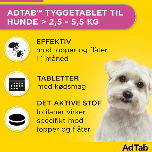 AdTab til hunde 2,5 til 5,5 kg