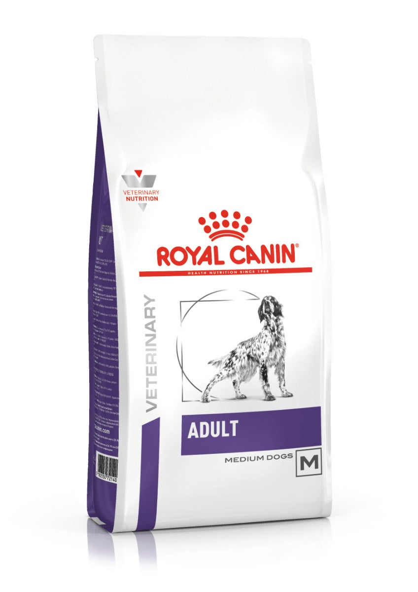 Royal Canin V DOG HEALTH ADULT, 10 kg. er et komplet fuldfoder til voksne hunde af mellemstore racer (11 til 25 kg) - Over 12 måneder. Udvalgte næringsstoffer, der styrker pelsens naturlige skønhed og hjælper med at beskytte huden.