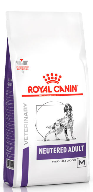 Royal Canin neutered Adult er et komplet fuldfoder til steriliserede/kastrerede voksne hunde af mellemstore racer (fra 11 til 25 kg) med tendens til overvægt eller følsom hud.