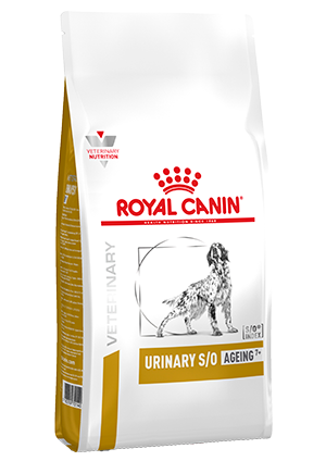 Royal Canin Urinary S/O Ageing 7+ er en velafbalanceret diæt til senior hunde med sten i urinveje og gentagne blæreinfektioner. Foderet bidrager til en sund aldring hos hunde og har samtidigt fokus på lidelser i de nedre urinveje.