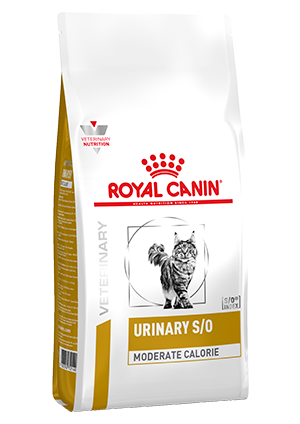Royal Canin Urinary S/O Moderate Calorie er et komplet diætfuldfoder til katte, som afhjælper urinsten samtidig med at det er godt ved tendens til overvægt.
