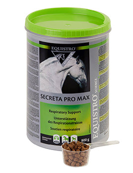 Equistro Secreta Pro Max 800 g. Tilskudsfoder til frie luftveje til heste. Til respirationssytemet.