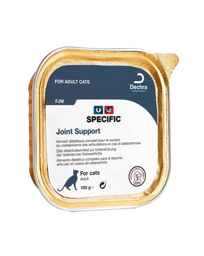 SPECIFIC FJW Joint Support vådfoder til katte har et højt indhold af omega-3 fedtsyrerne EPA og DHA, der støtter bevægeligheden og en sund ledfunktion hos din kat.