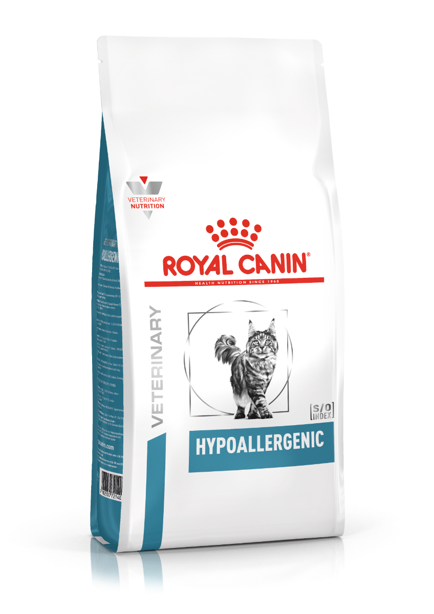 Royal Canin Derma Hypoallergenic Dry, Cat 4,5 kg er et diætetisk fuldfoder til katte, som mindsker intolerancen over for ingredienser og næringsstoffer. Støtter hudbarrierens funktion såvel som en sund fordøjelse.