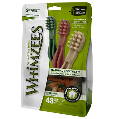 Whimzees tyggeben, tandbørste, XS, pose m/48 stk. | Til hunde