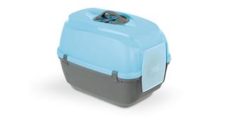 Nova kattetoilet m/kulfilter & Vega kattegrusskovl (lyseblå/mørkegrå)