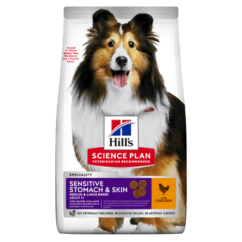 Hill's Science Plan Canine Adult Sensitive Stomach & Skin, Medium, Chicken