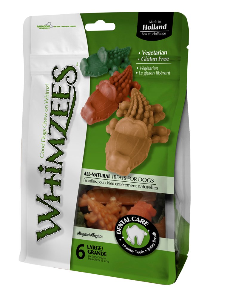 Whimzees tyggeben, alligator, L, pose m/6 stk, til hunde