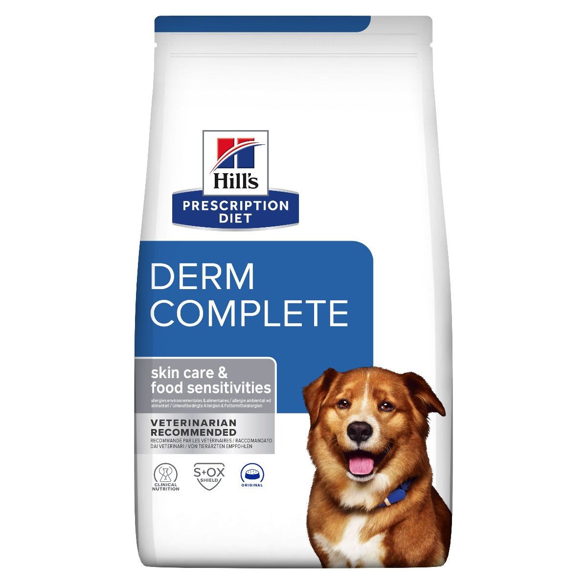 Hill's Prescription Diet Derm Complete foder til foder- og miljøbetingede sensitiviteter hos hunde, 12 kg 