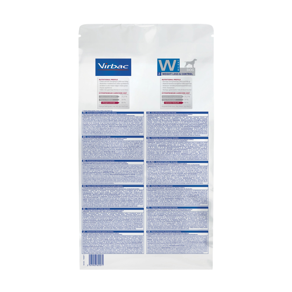 Virbac HPM Dog W2, Weight Loss & Control