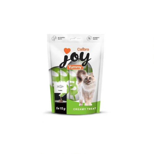 Grøn pakke med Joy Yummy treat til katte