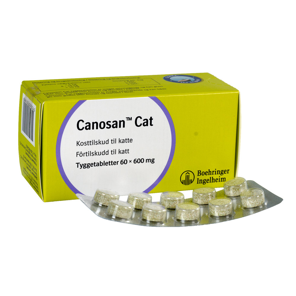 Canosan kosttilskud i tyggetabletter til kat, 60 stk