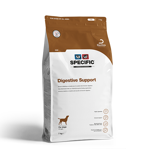SPECIFIC CID Digestive Support er velegnet til hunde med problemer i mave-tarm-kanalen så som diarré og opkast, colitis eller dårlig fordøjelse. 