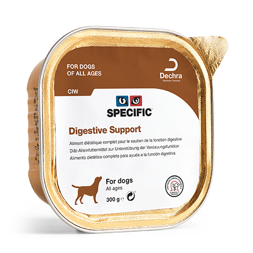 SPECIFIC CIW Digestive Support er et vådfoder til hunde med mave- og tarmproblemer, såsom diarré, luft i maven og opkast. 