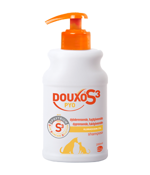 DOUXO S3 Pyo specialshampoo med klorhexidin til hund, kat og hest, 200 ml
