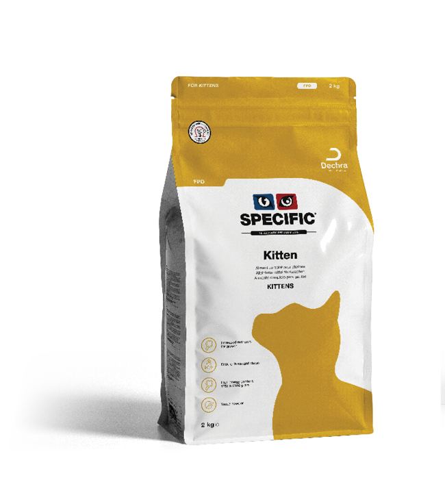 SPECIFIC FPD Kitten er foder velegnet til killinger fra fravænningstidspunktet  og op til 8-12 måneder.