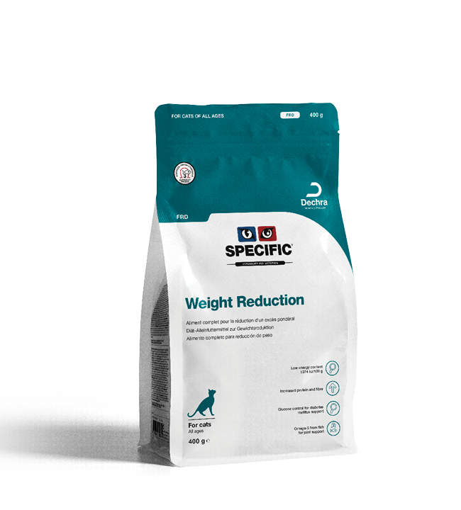 SPECIFIC diætkost til katte er både velsmagende og af høj kvalitet. FRD Weight Reduction er velegnet til overvægtige katte i alle aldre.