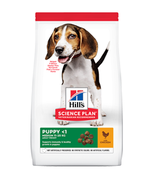Hill's Science Plan Puppy hvalpefoder med kylling til hvalpe af mellemstore racer, 2,5 kg