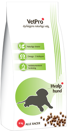 VetPro hvalpefoder til alle racer, 8kg. Til hvalpe af alle racer. foder til alle hvalperacer