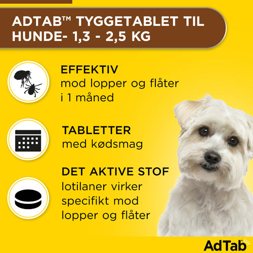 AdTab til hunde 1,3 til 2,5 kg