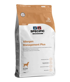 SPECIFIC COD-HY Allergen Management Plus er velegnet til hvalpe og hunde med allergiske hudsygdomme, pollenallergi, sygdomme i mave-tarm-kanalen, Crohns sygdom, colitis eller lign.