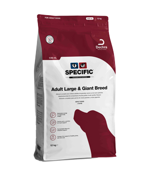 SPECIFIC CXD-XL er velegnet til raske hunde af store og gigantracer fra 1-6 år (store racer >25 kg) og 1-5 år (gigantracer >45 kg). 