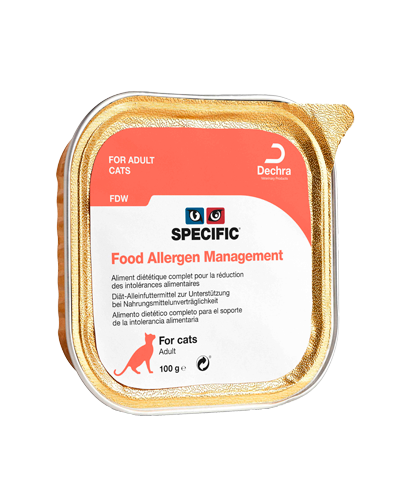 SPECIFIC FDW er et vådfoder velegnet til katte med foderallergi eller foderintolerance. Foderallergi og foderintolerance giver ofte også hudproblemer, diarré eller dårlig fordøjelse.