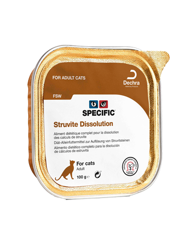 FSW Struvite Dissolution er vådfoder til katte med struvit-blæresten. 