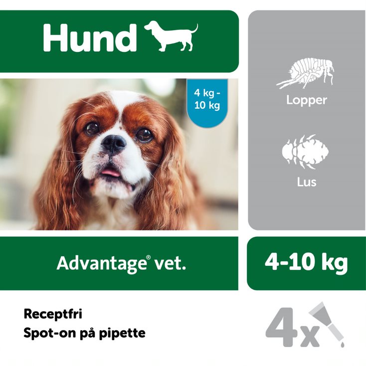Advantage vet. til hunde mellem 4-10 kg, 