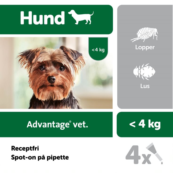 Advantage vet. til hunde under 4 kg 