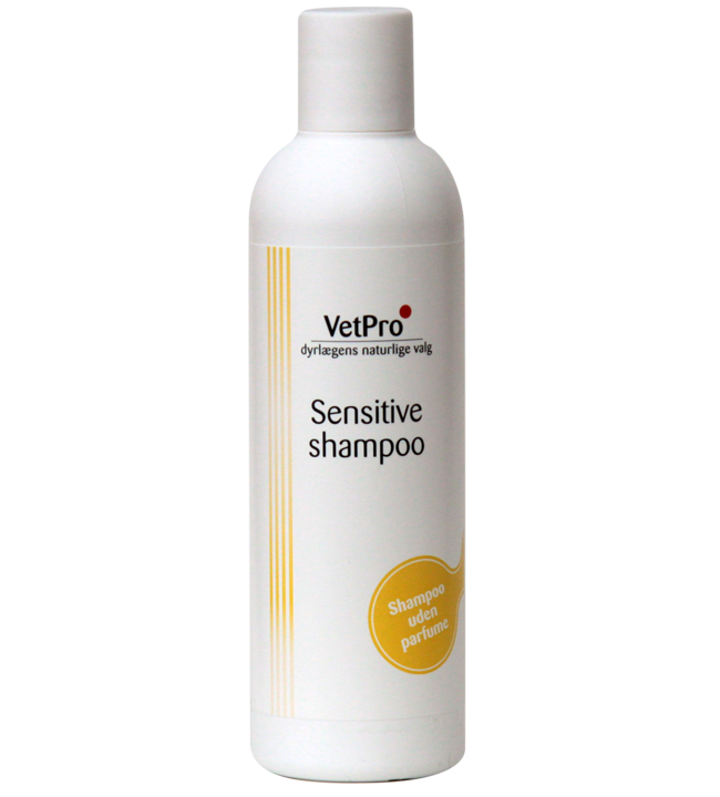 VetPro Sensitive shampoo med kløestillende egenskaber til hund og kat, 250 ml. 