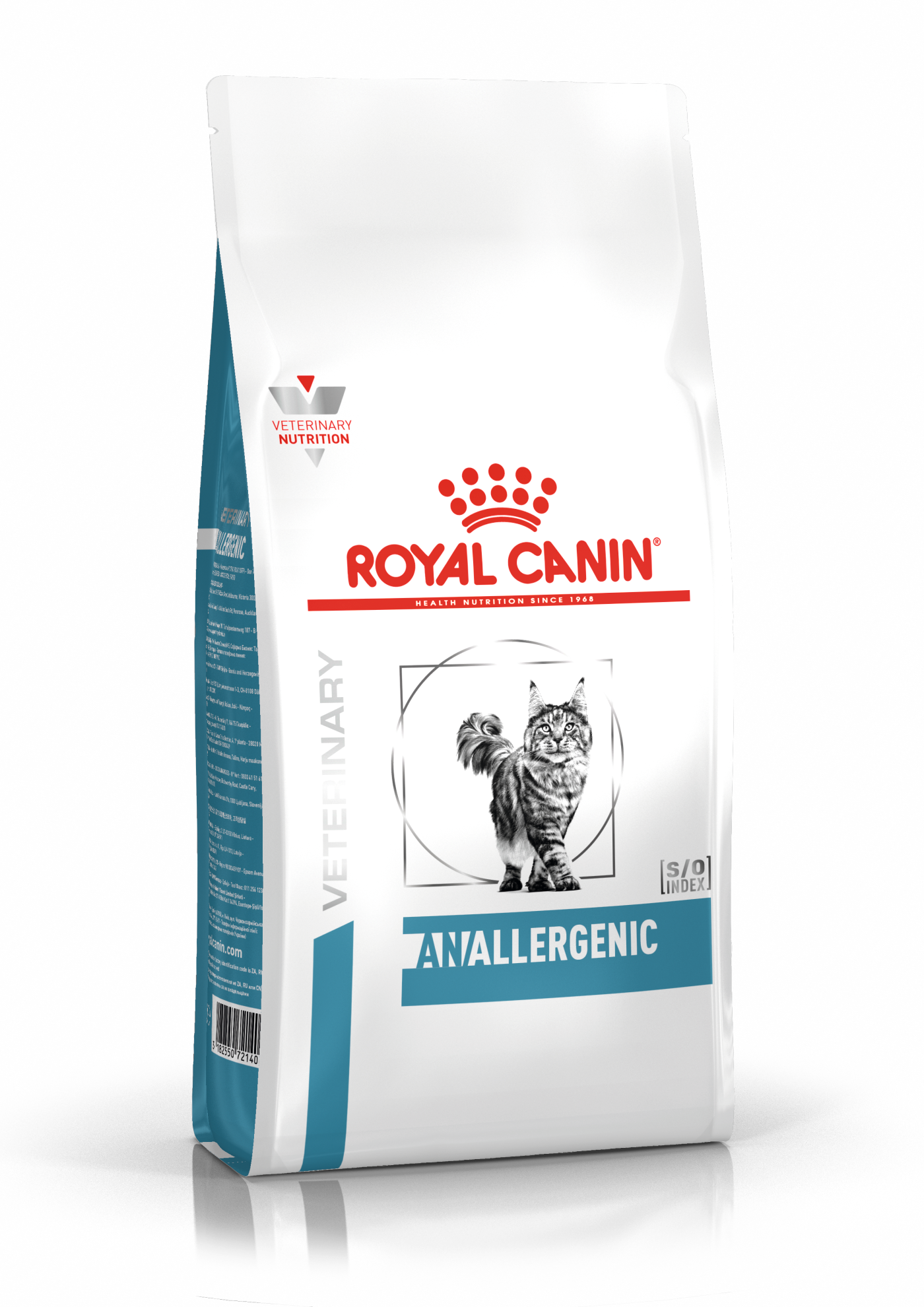 Royal Canin Anallergenic er et velafbalanceret fuldfoder til voksne katte med foderintolerance eller foderallergi i hud- eller tarmkanal. Foderet er tilsat høje mængder næringsstoffer, som understøtter optimale forhold i hud og pels.