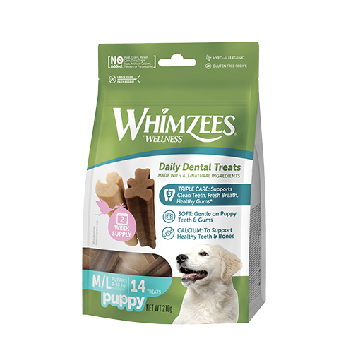 Whimzees tyggeben, Puppy, M/L, pose m/14 stk