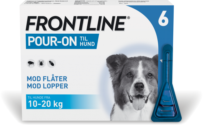 Lopper? Køb Frontline Pour-on 10-20 kg, 6 pipetter her!