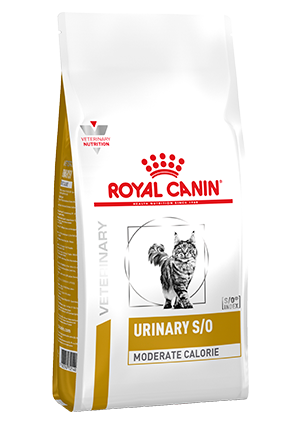 Royal Canin Urinary S/O Moderate Calorie er et komplet diætfuldfoder til katte, som afhjælper urinsten samtidig med at det er godt ved tendens til overvægt.