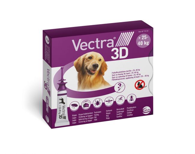 talsmand Joke sympatisk Vectra 3D til hunde mod flåter, lopper og blodsugende insekter
